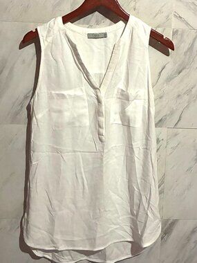 Dalia White Sleeveless Blouse Size S 100% Rayon